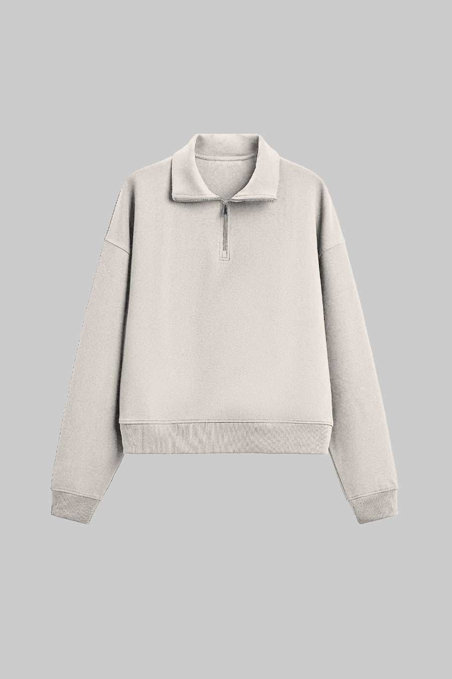 Sweatshirt Half Zip Blanks 330GSM Cream