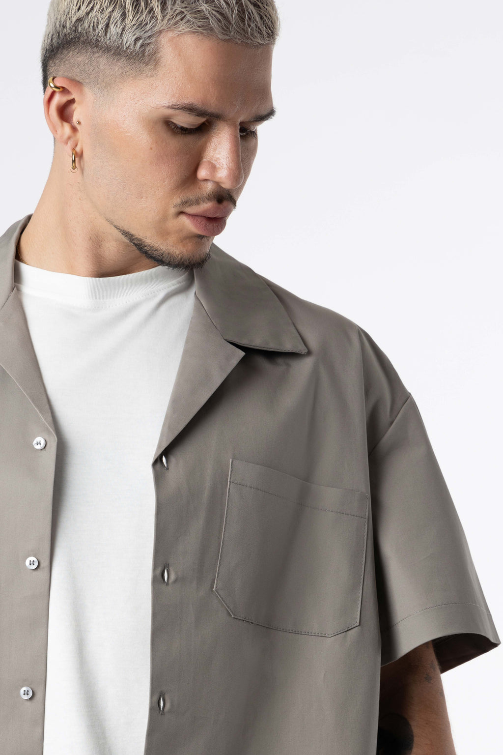 Shirt boxy fit Blanks 205Gsm Silver