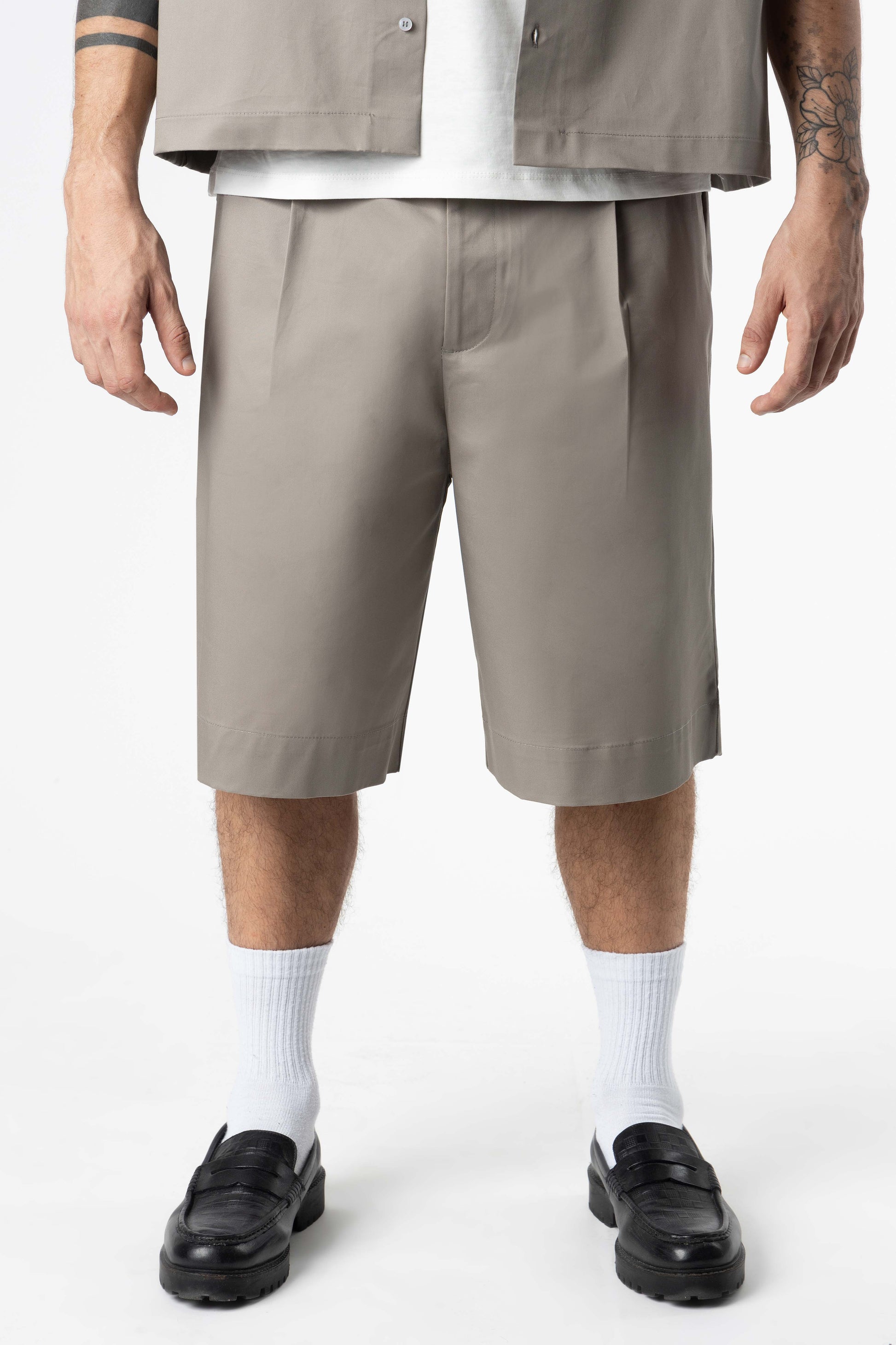Plated Jorts Baggy fit 205Gsm Silver