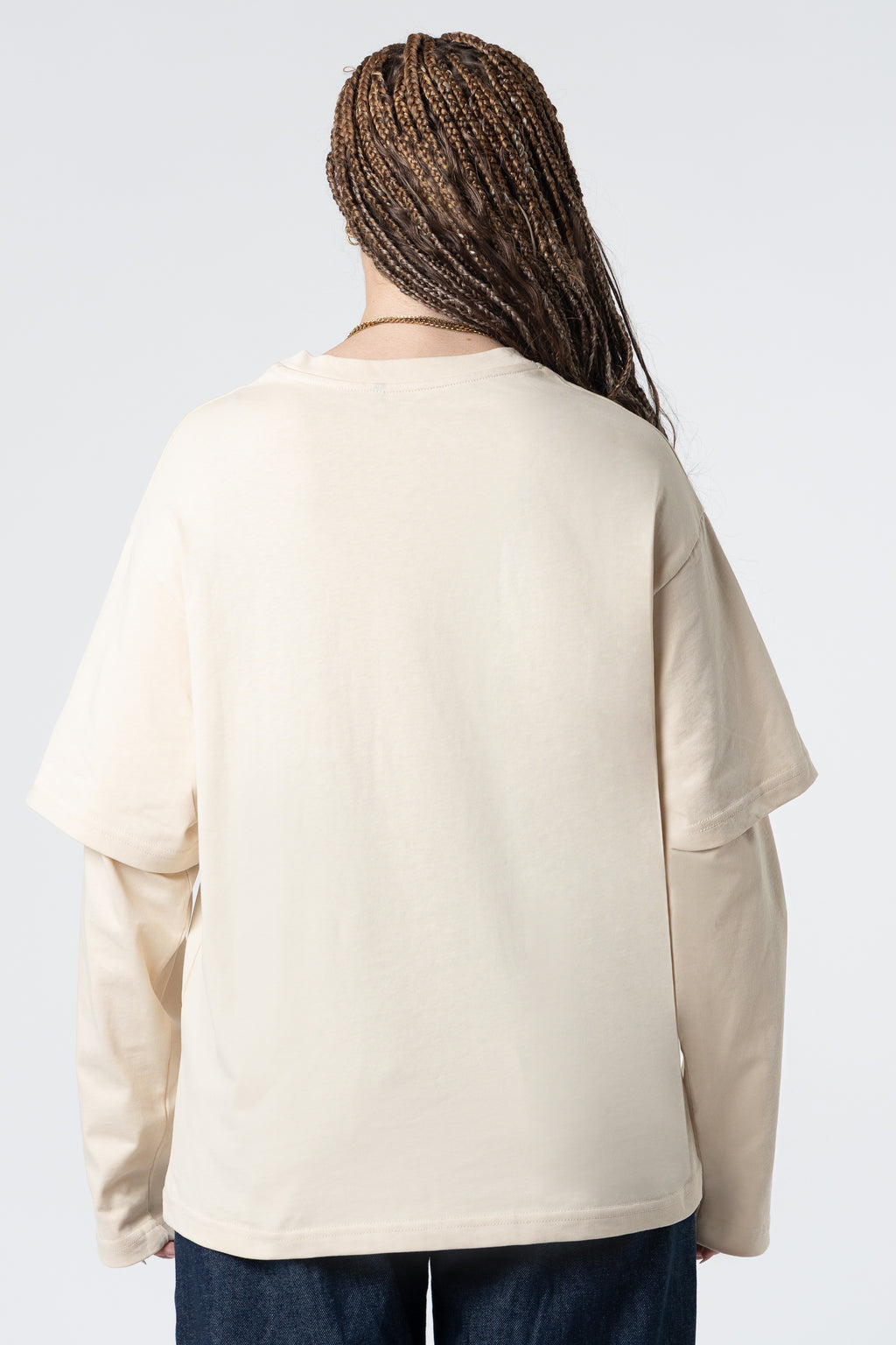 Double Long Sleeve Blanks 220GSM Sand