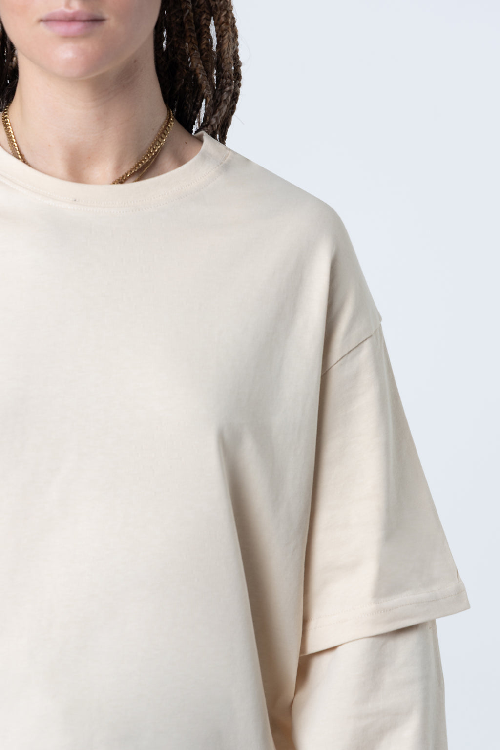 Double Long Sleeve Blanks 220GSM Sand