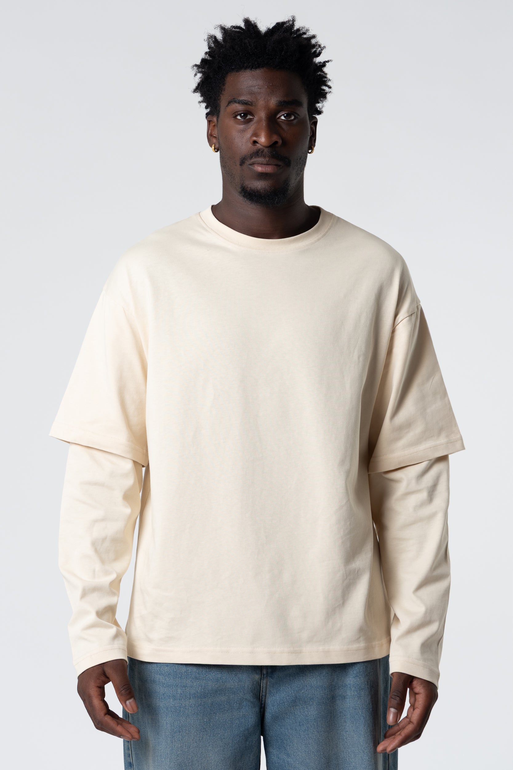 Double Long Sleeve Blanks 220GSM Sand