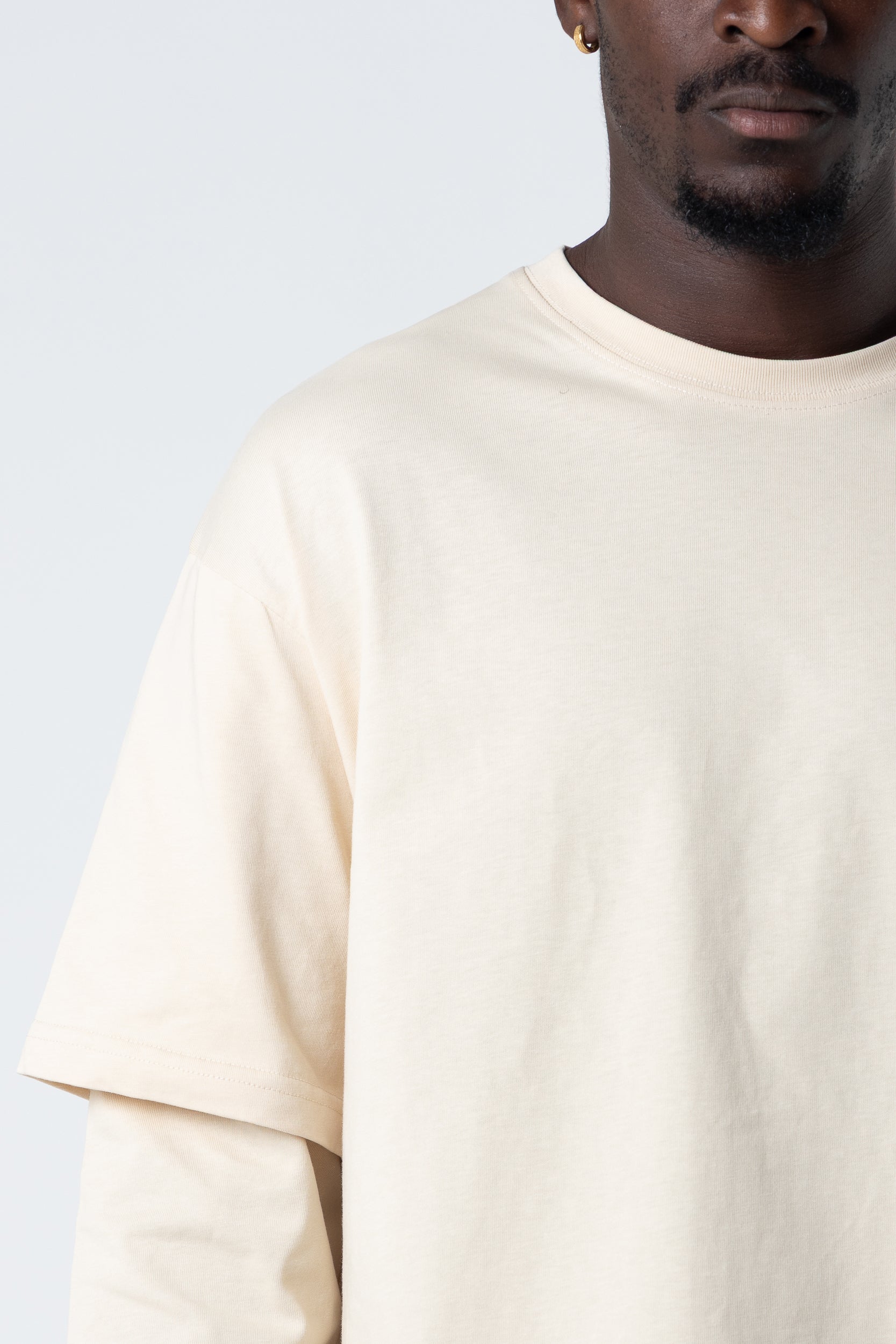 Double Long Sleeve Blanks 220GSM Sand