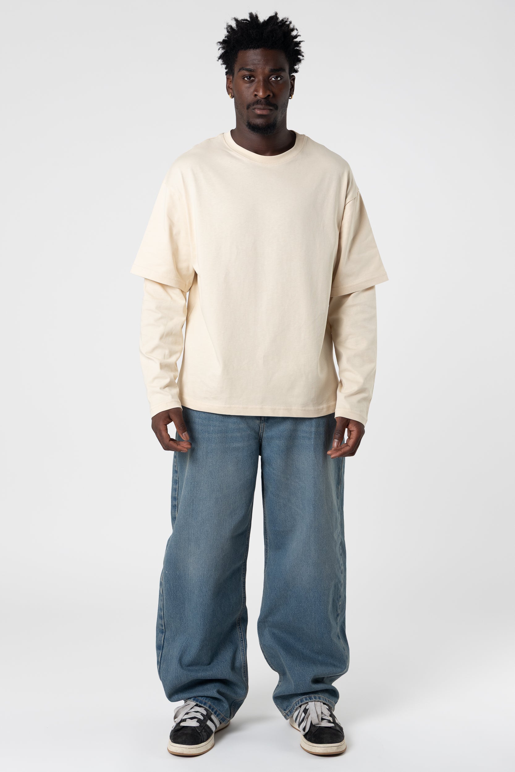 Double Long Sleeve Blanks 220GSM Sand