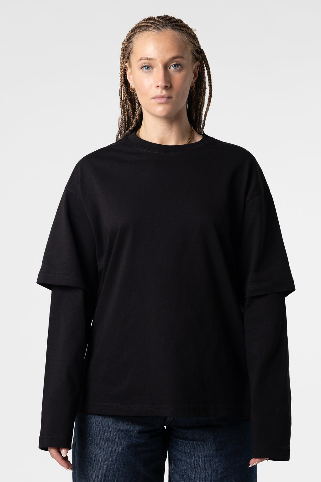 Double Long Sleeve Blanks 220GSM Black