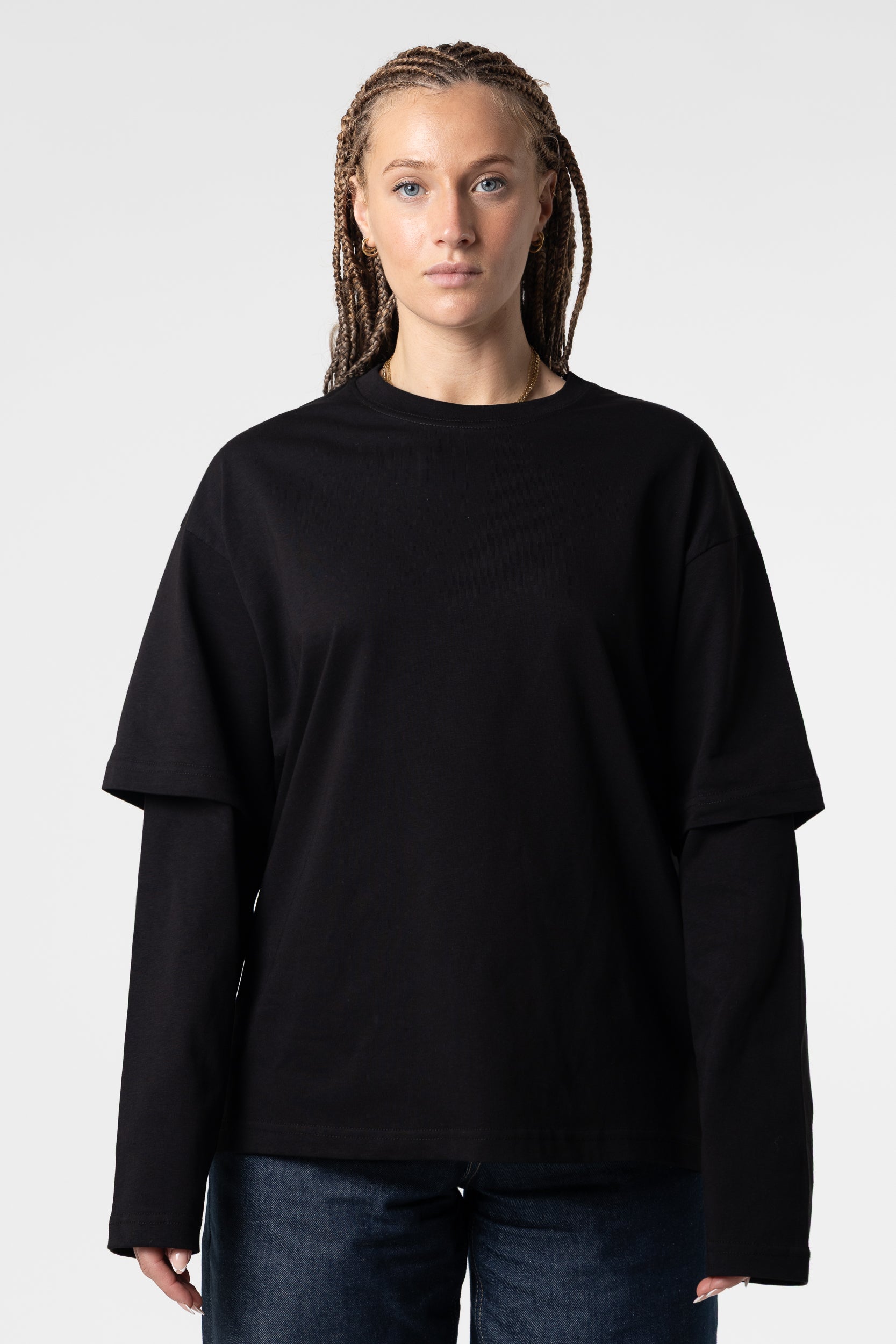 Double Long Sleeve Blanks 220GSM Black