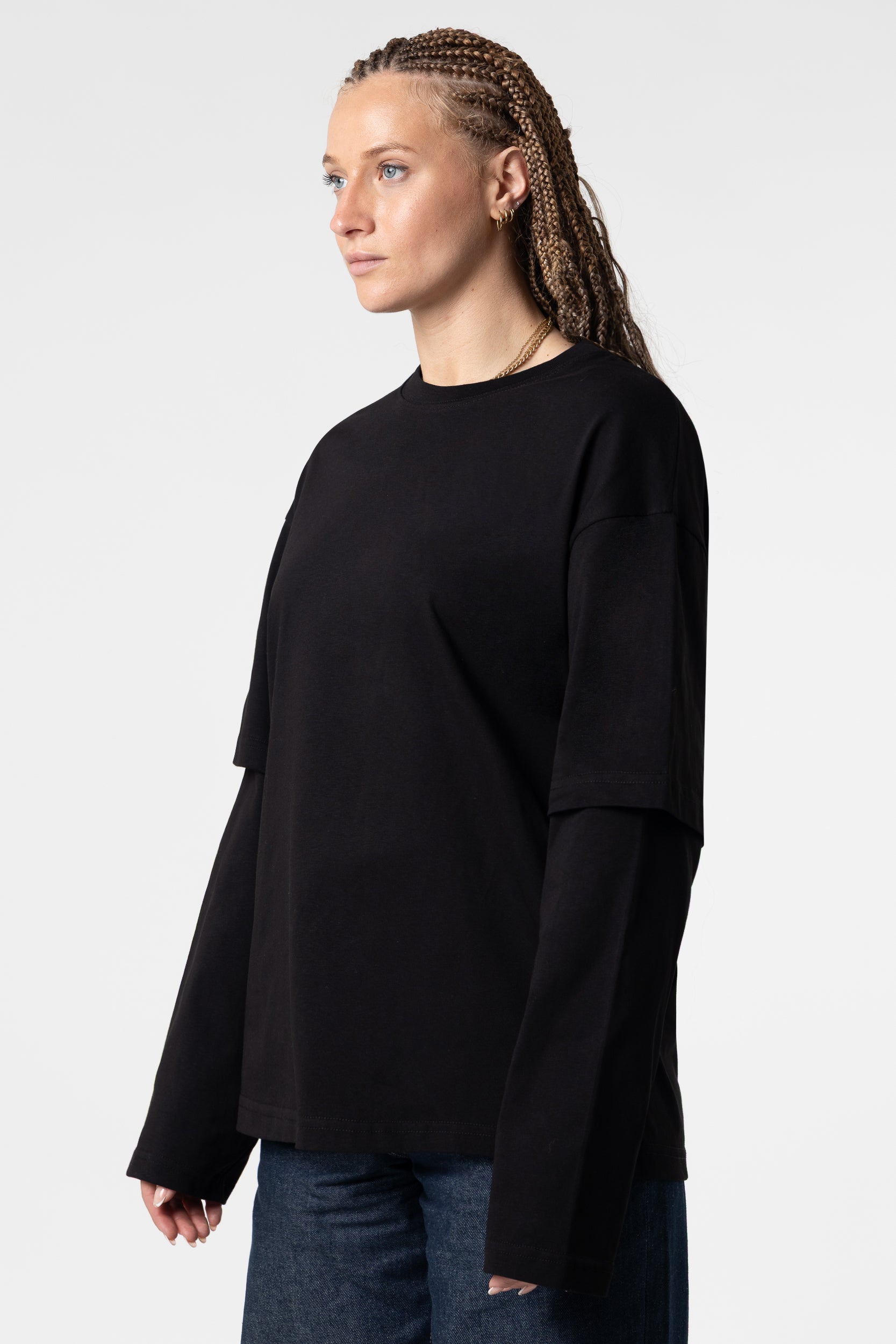 Double Long Sleeve Blanks 220GSM Black