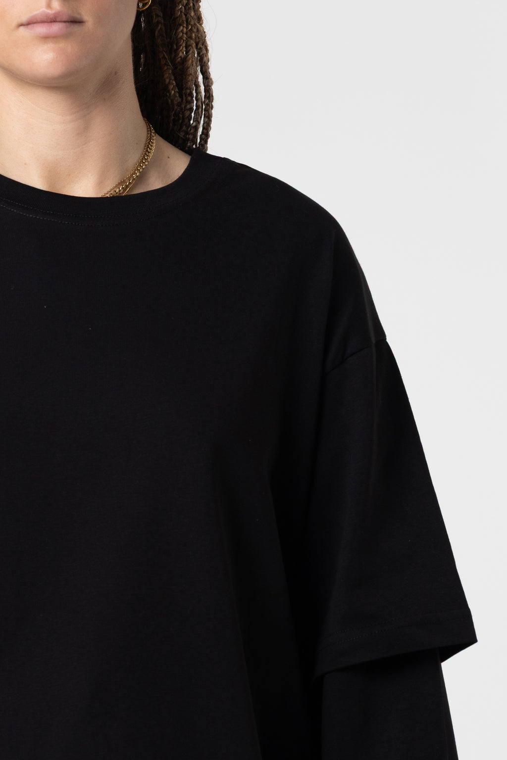 Double Long Sleeve Blanks 220GSM Black