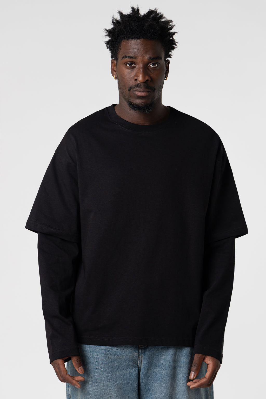 Double Long Sleeve Blanks 220GSM Black