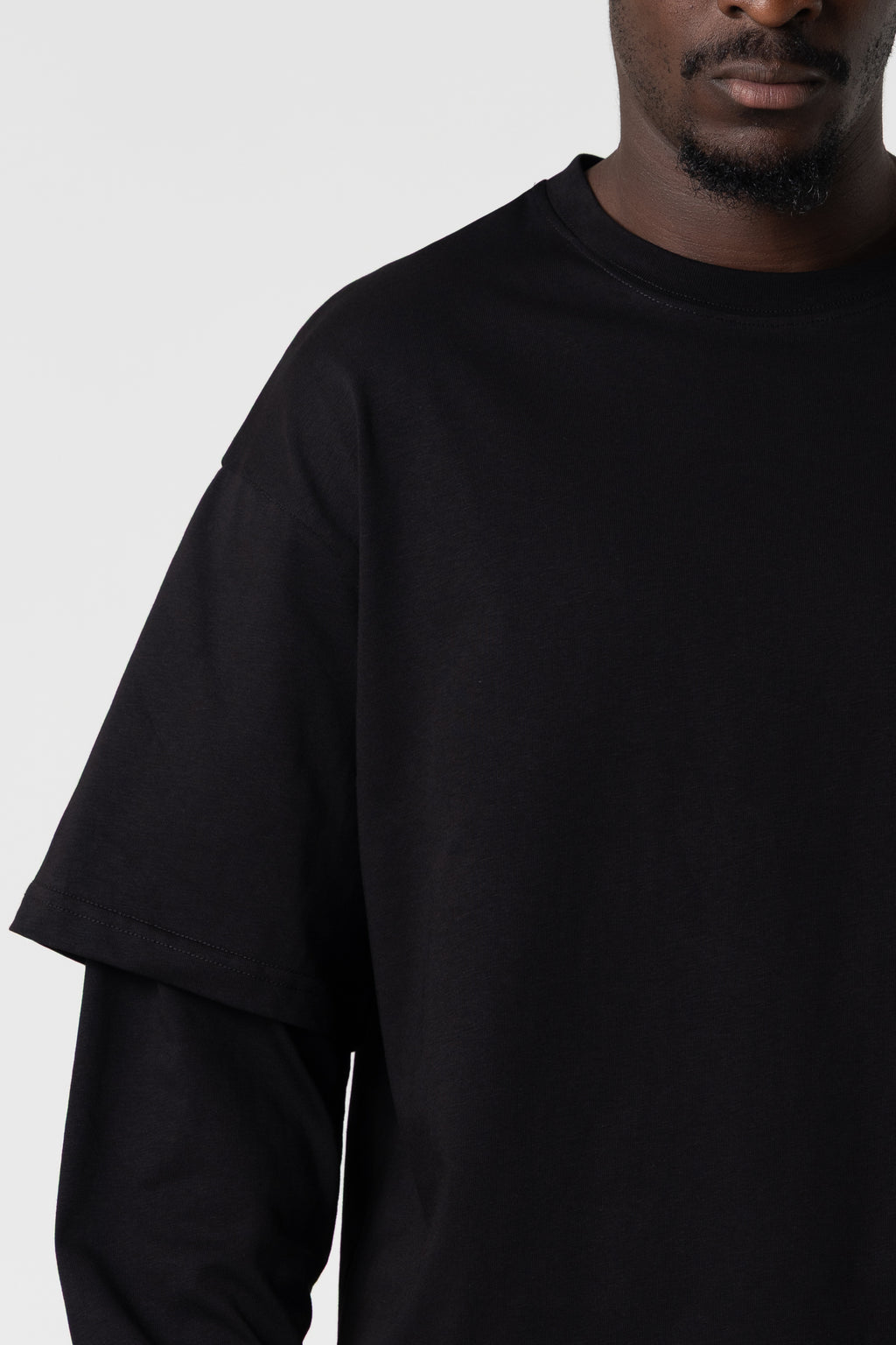 Double Long Sleeve Blanks 220GSM Black