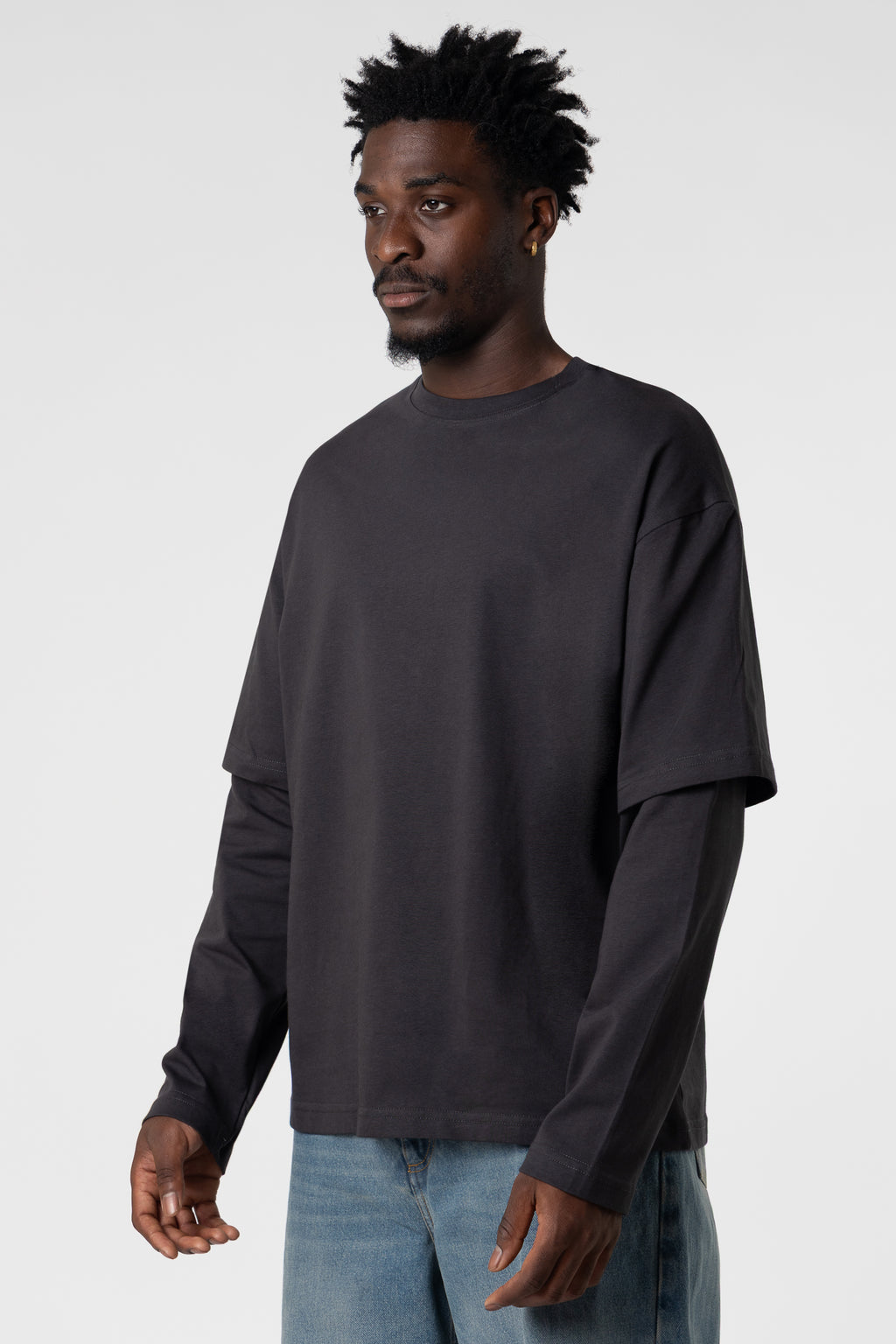 Double Long Sleeve Blanks 220GSM Dark Grey