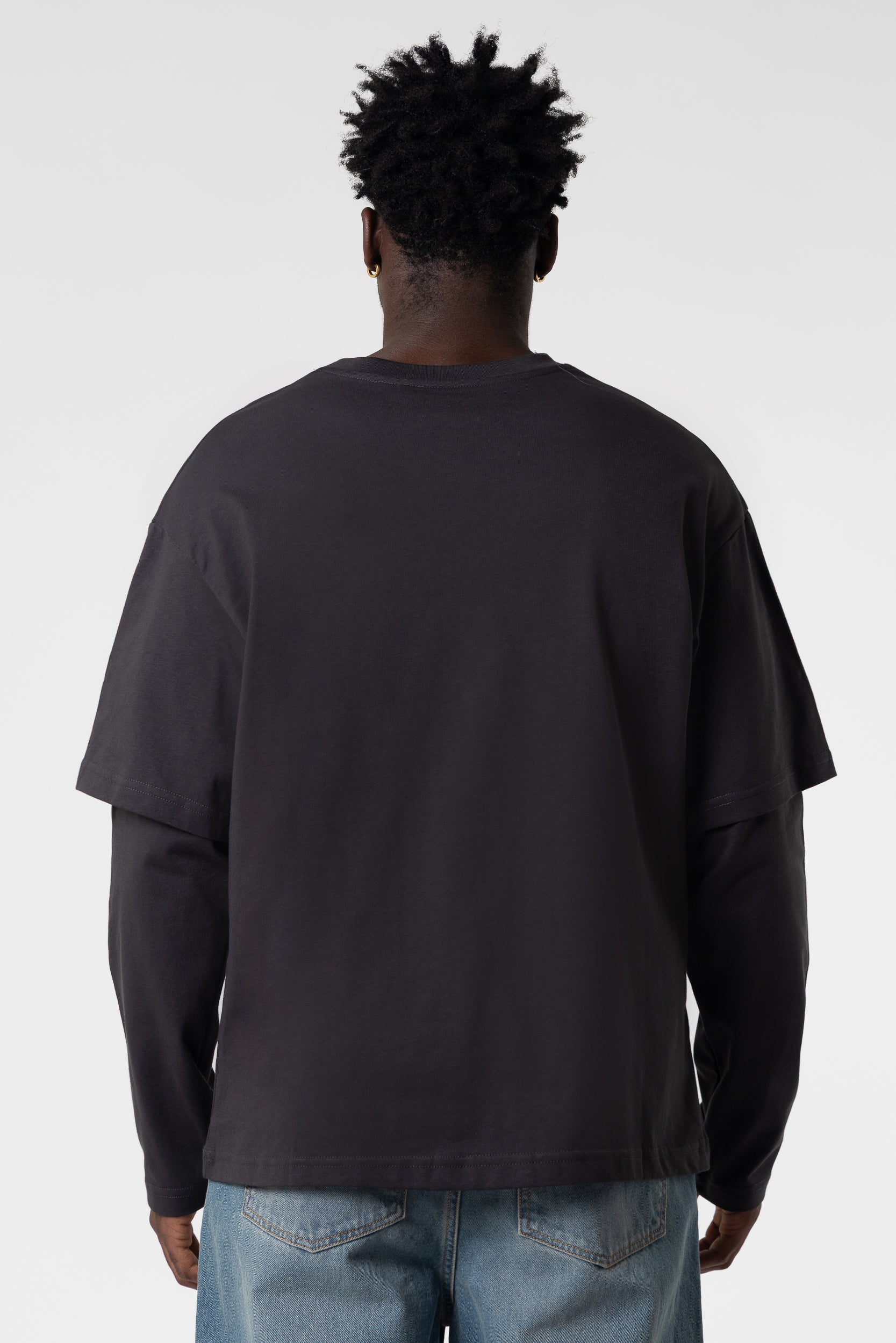 Double Long Sleeve Blanks 220GSM Dark Grey