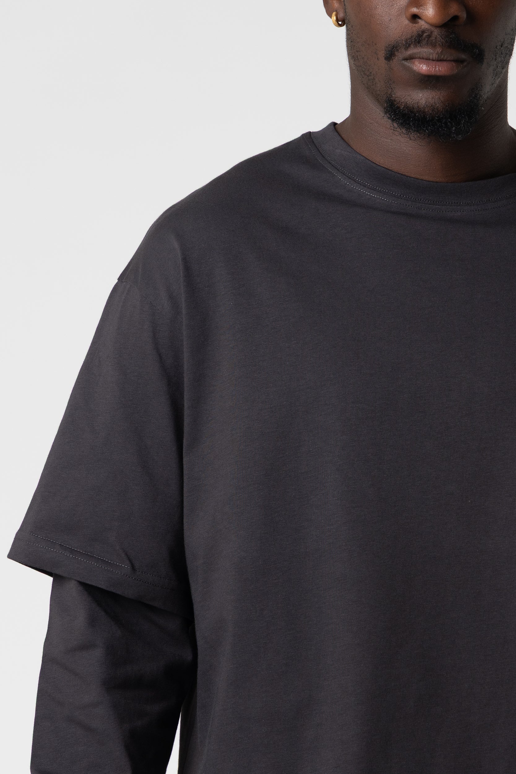 Double Long Sleeve Blanks 220GSM Dark Grey