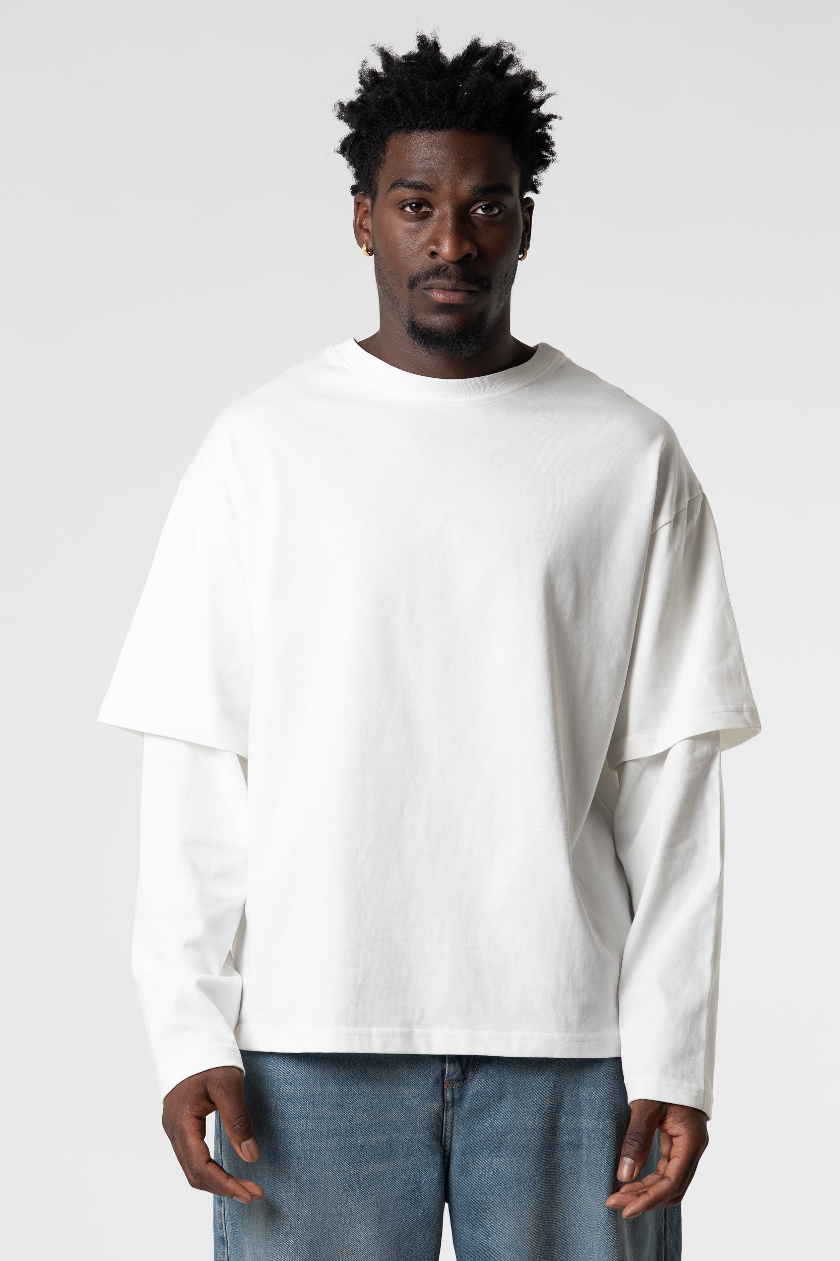 Double Long Sleeve Blanks 220GSM Cream