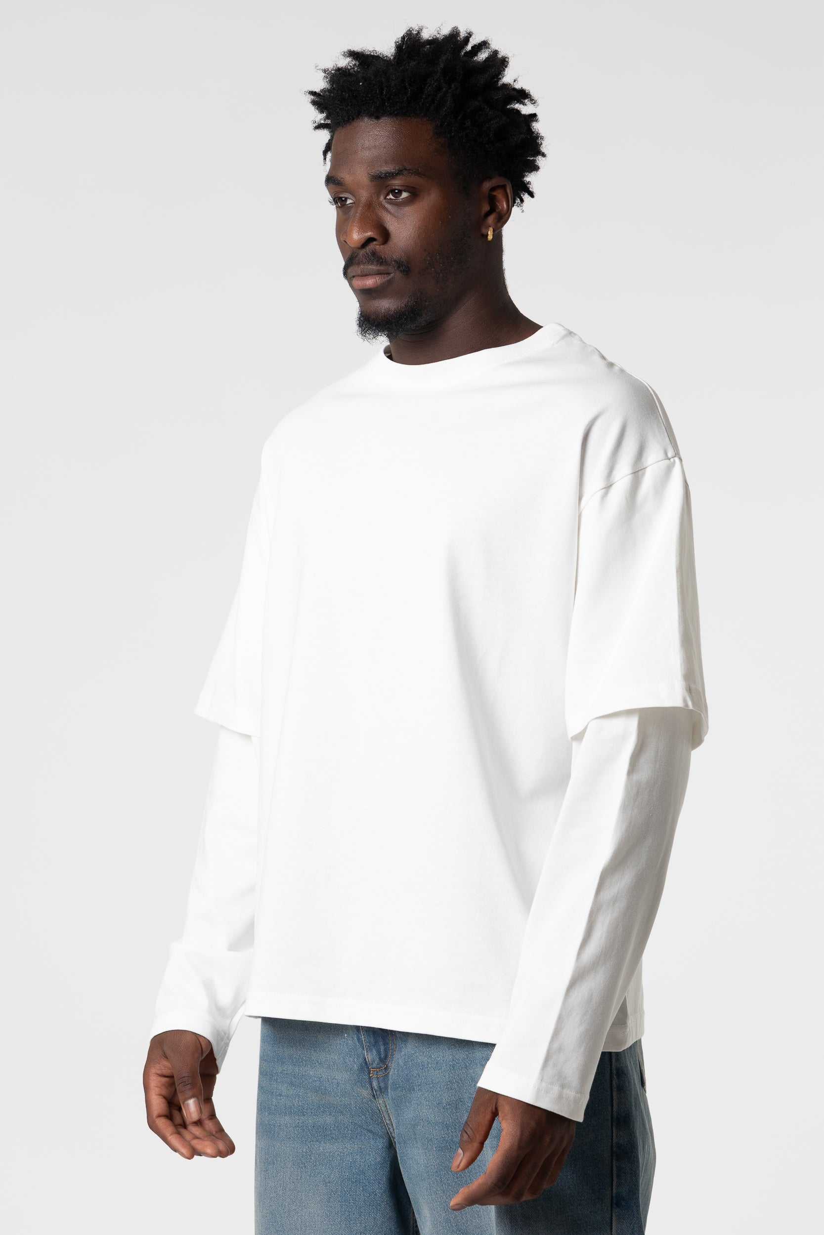 Double Long Sleeve Blanks 220GSM Cream