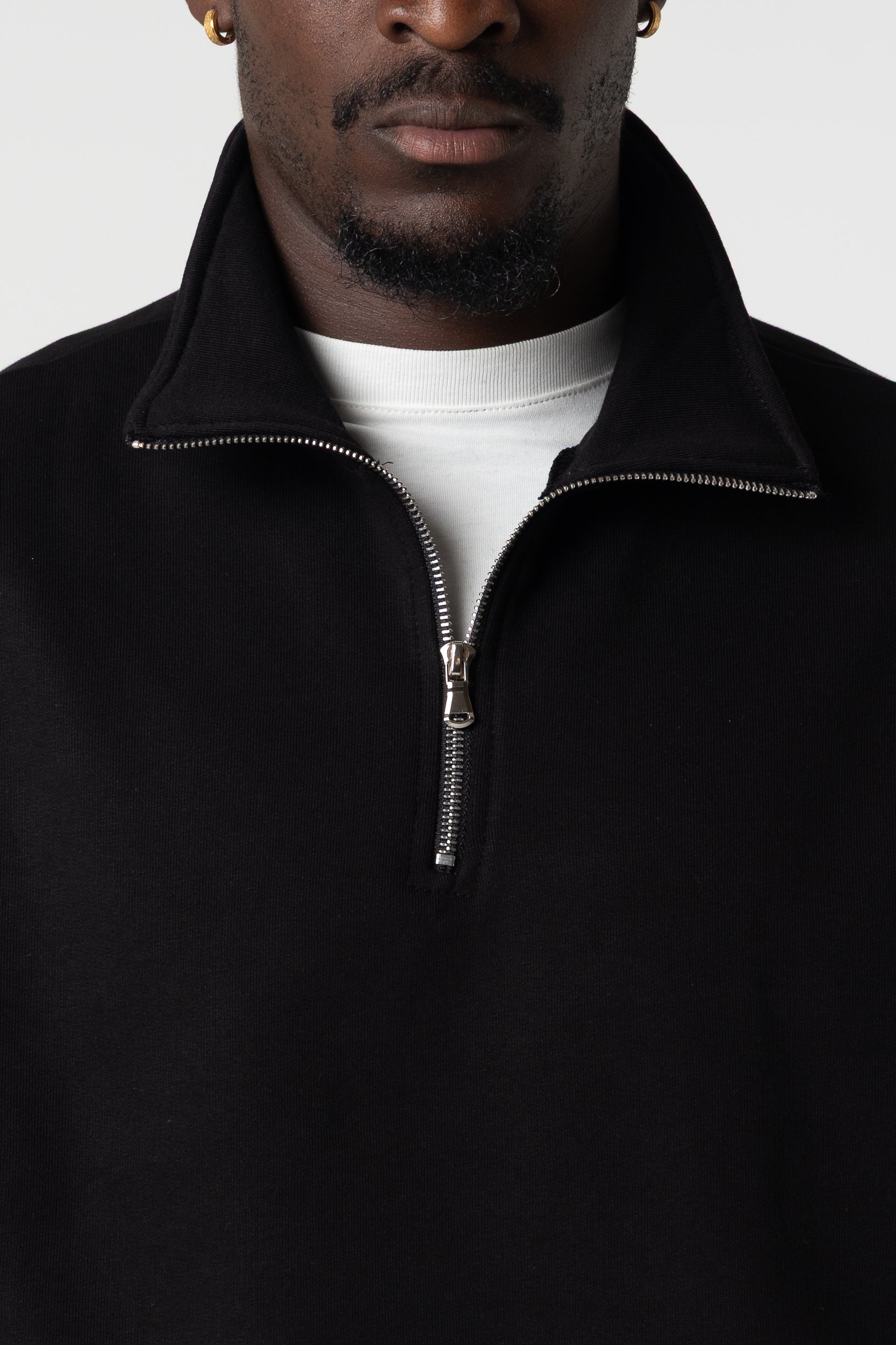 Sweatshirt Half Zip Blanks 330GSM Black