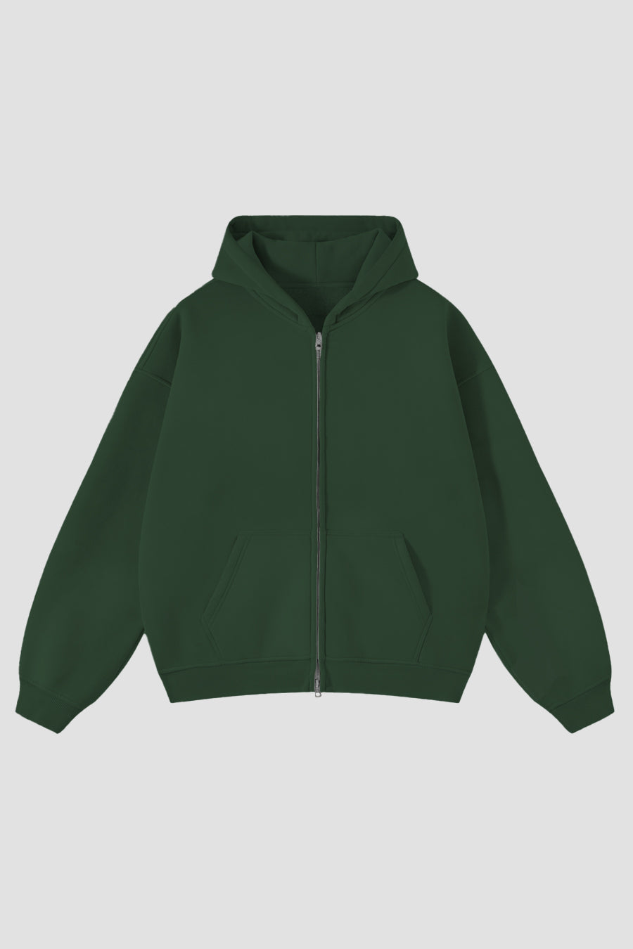 Zip Hoodie Premium Blanks 330GSM Forest Green 