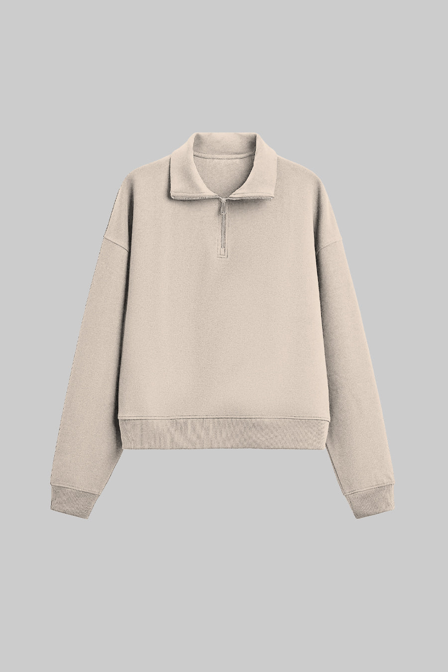Sweatshirt Half Zip Blanks 330GSM Sand