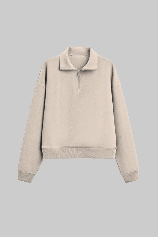 Sweatshirt Half Zip Blanks 330GSM Sand