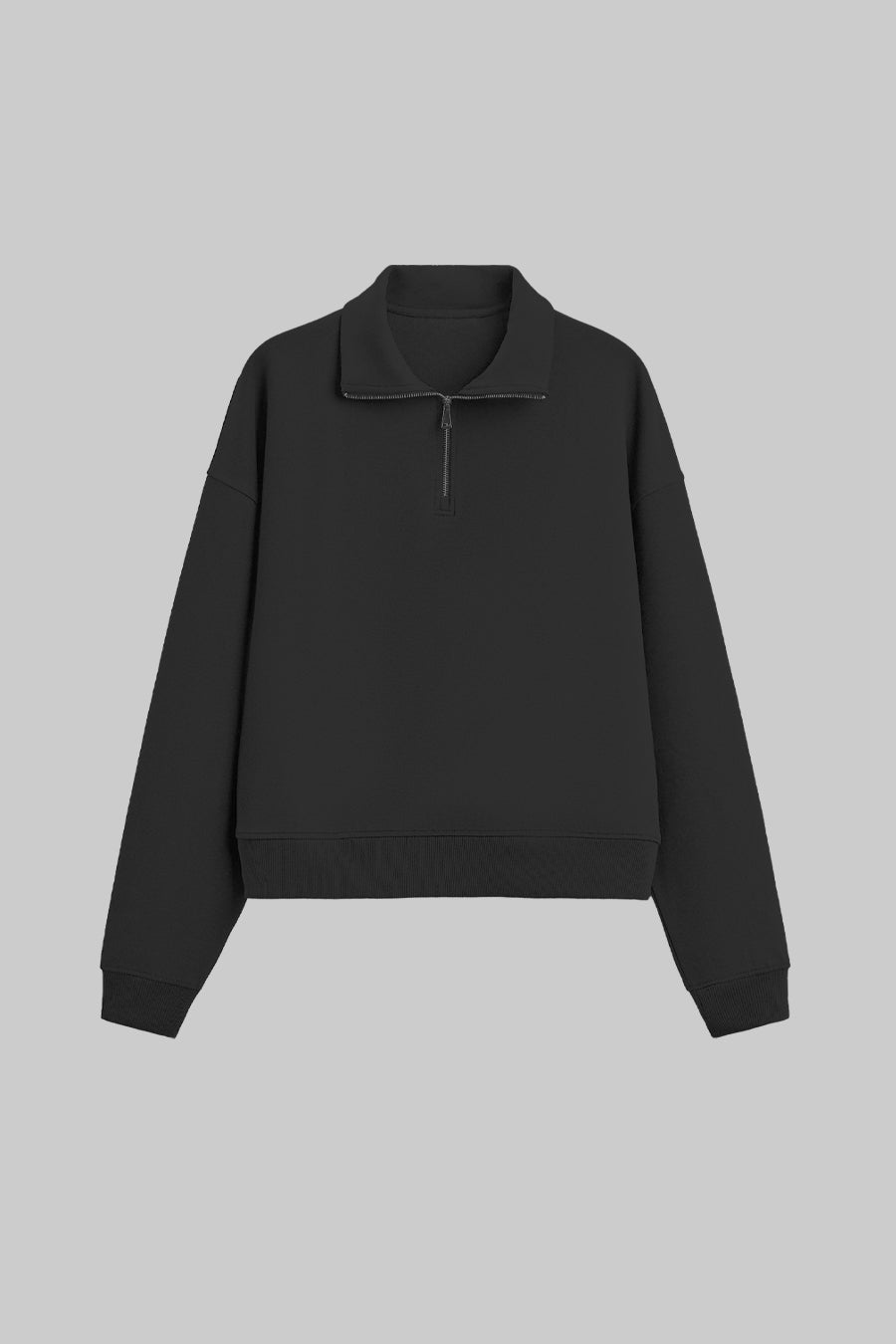 Sweatshirt Half Zip Blanks 330GSM Black