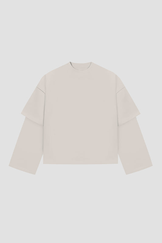 Double Long Sleeve Blanks 220GSM Cream