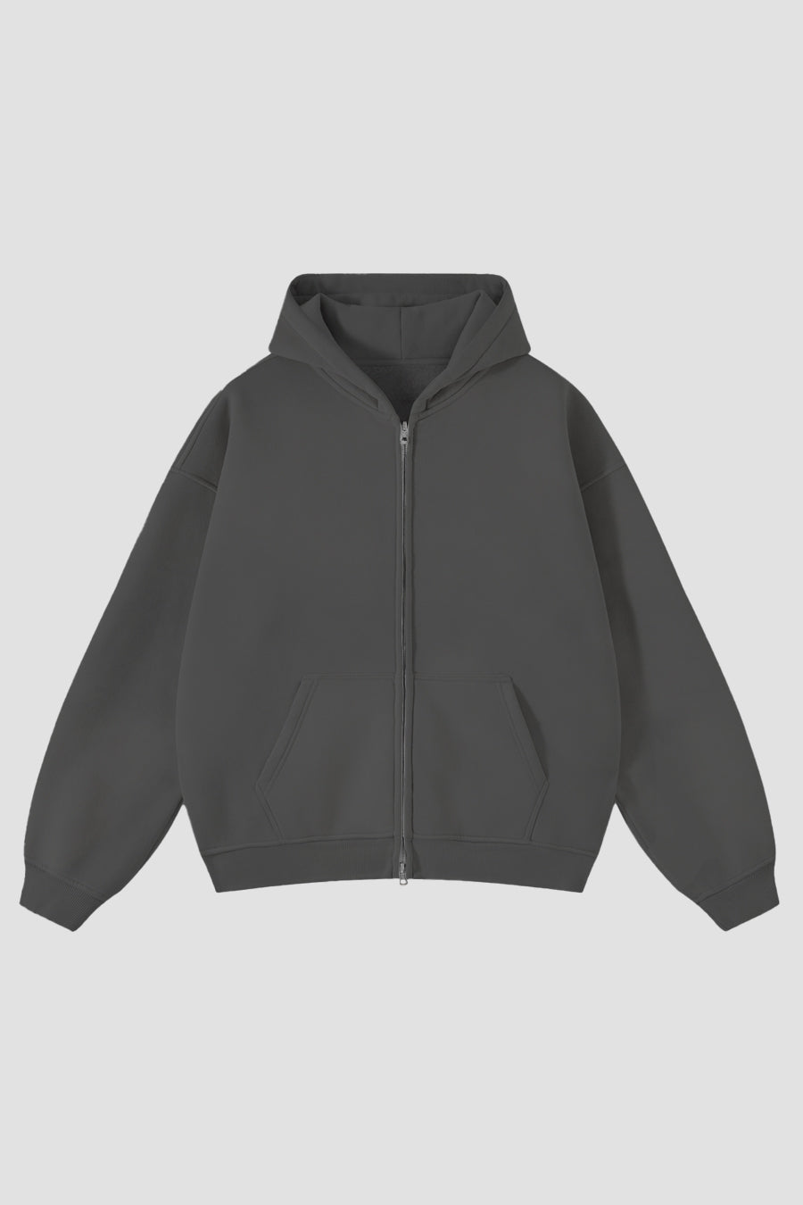 Zip Hoodie Premium Blanks 330GSM Dark Grey 