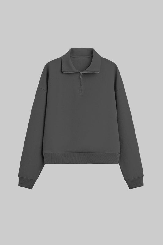 Sweatshirt Half Zip Blanks 330GSM Dark Grey