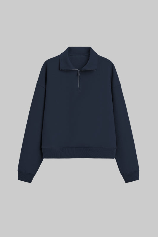 Sweatshirt Half Zip Blanks 330GSM Night Blue